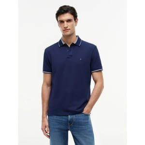 Tommy Hilfiger Stripe Under Collar Pique Polo Shirt